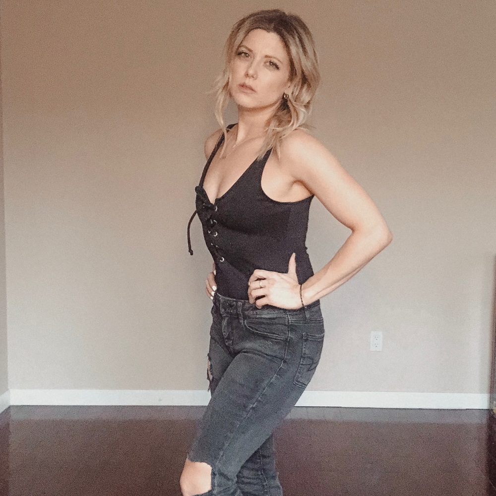 Lace-front Bodysuit Tank